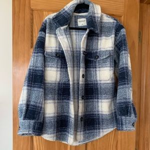 Abercrombie Blue Plaid Shirt Jacket